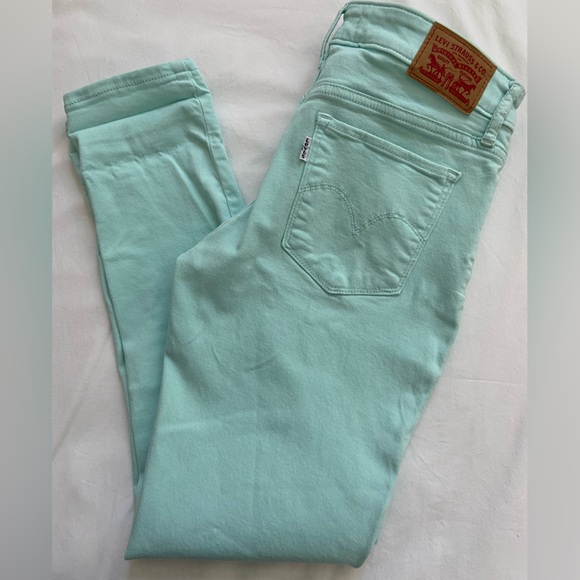 levis 711 skinny 27 turquoise blue jeans womens levi strauss - Picture 1 of 16